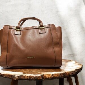 Liz Claiborne Brown Satchel Handbag Structured Work Tote